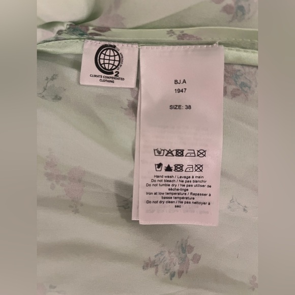 Ganni Light Green Floral Long Sleeve Dress - Picture 7 of 12